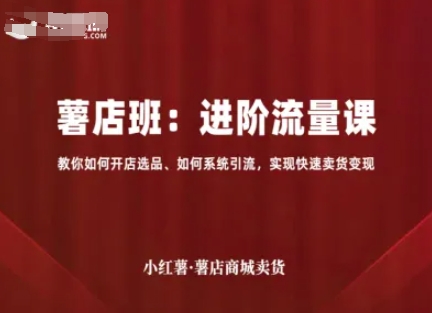 小红薯薯店商城卖货，进阶流量课，教你如何开店选品、如何系统引流，实现快速卖货变现-yicbd