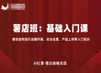 小红薯薯店商城卖货，基础入门课，教你如何进行店铺开通、后台设置、产品上传等入门知识-yicbd
