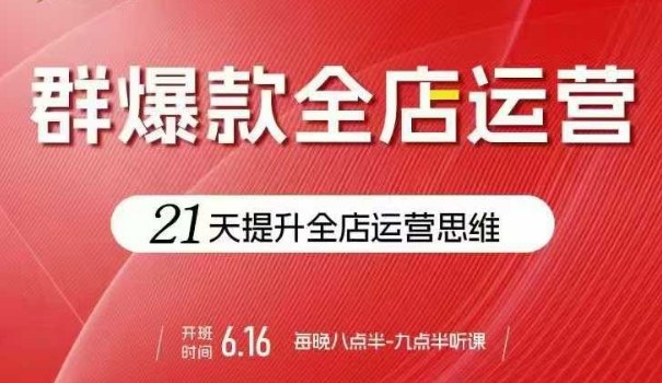 贾真电商群爆款全店运营，21天提升全店运营思维，起店、全店运营爆款不断-yicbd