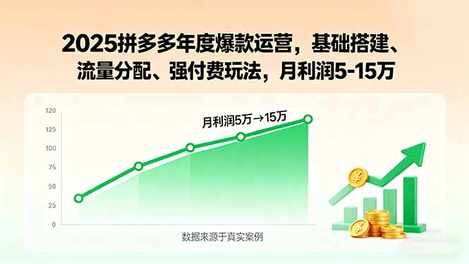 2025拼多多年度爆款运营，基础搭建、流量分配、强付费玩法，月利润5-15万-yicbd