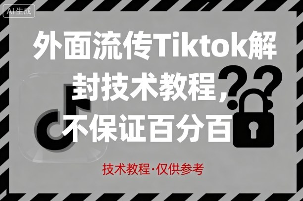 外面流传Tiktok解封技术教程，不保证百分百，具体自测-yicbd
