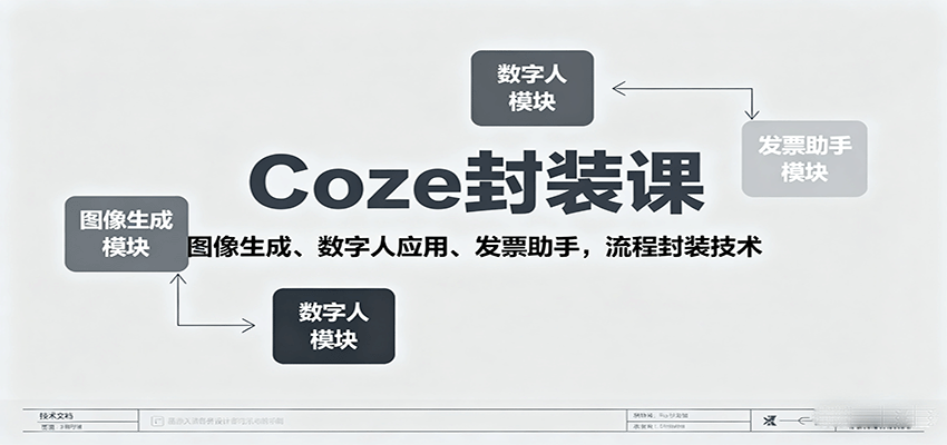 Coze封装课，图像生成、数字人应用、发票助手，流程封装技术-yicbd