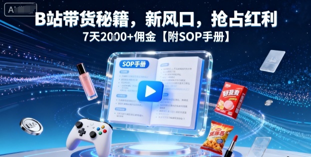 B站带货秘籍，新风口，抢占红利，7天2k+佣金【附SOP手册】-yicbd