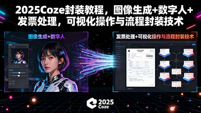 2025Coze封装教程，图像生成+数字人+发票处理，可视化操作与流程封装技术-yicbd