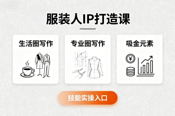 服装人IP打造课，文案创富+生活圈写作+专业圈写作+服装人专属+吸金元素+技能实操-yicbd