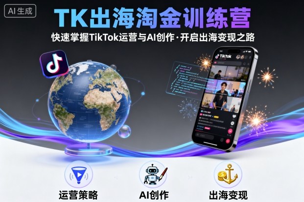 TK出海淘金训练营，助你快速掌握TikTok运营与AI创作，开启出海变现之路-yicbd