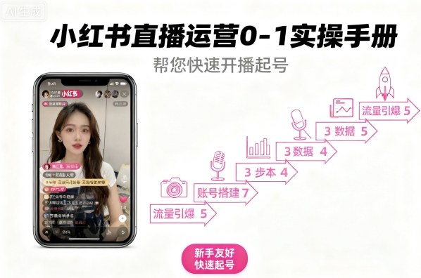 小红书直播运营0-1实操手册，帮您快速开播起号-yicbd