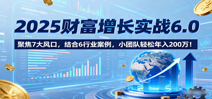 2025财富增长实战6.0，聚焦7大风口，结合6行业案例，小团队轻松年入200万！-yicbd