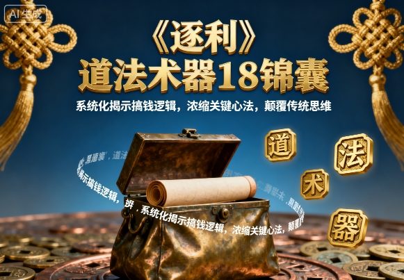 《逐利》道法术器18锦囊，系统化揭示搞钱逻辑，浓缩关键心法，颠覆传统思维-yicbd