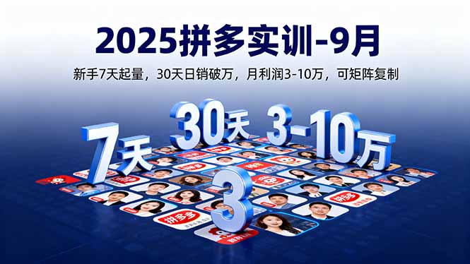 2025拼多多实训-9月：新手7天起量,30天日销破万,月利润3-10万,可矩阵复制-yicbd