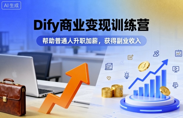 Dify商业变现训练营，帮助普通人升职加薪，获得副业收入-yicbd